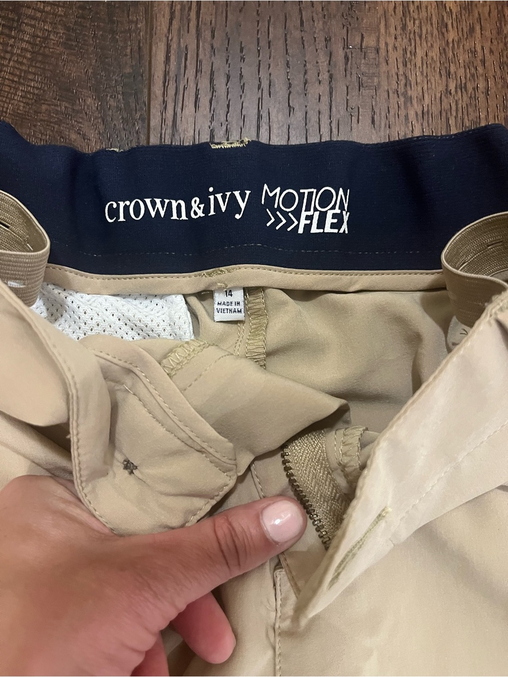 crown & ivy Kids Stretch Khaki Shorts - Light Khaki